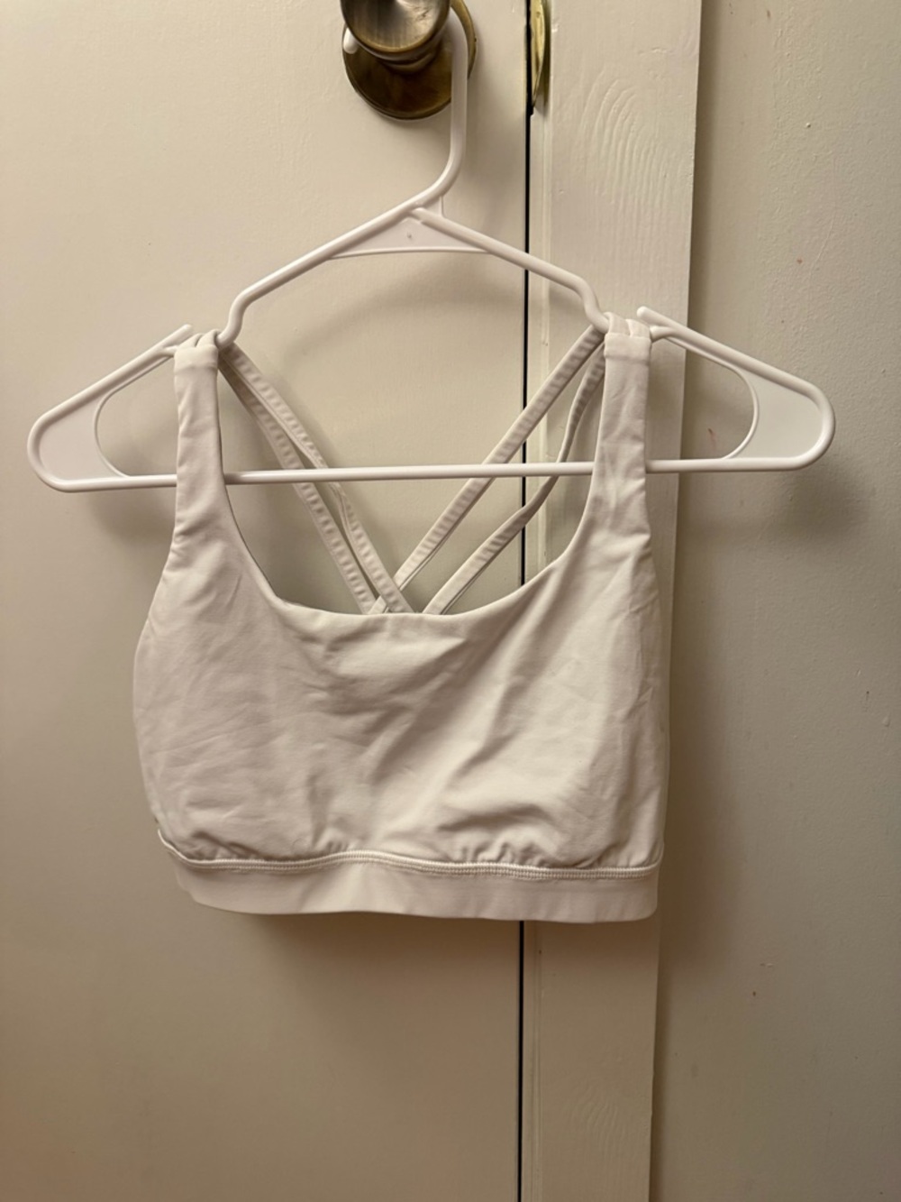 White Lululemon Energy Sports Bra